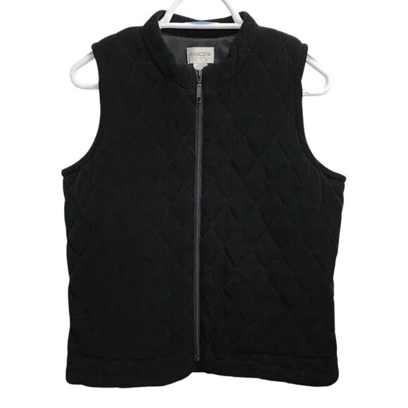 Chico’s Travelers Black Quilted Stretch Womens Vest size 3 / XL - Picture 1 of 5